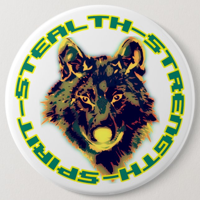 wolf head button (Front)