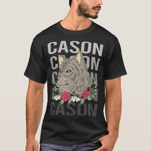 Wolf Head _ Cason Name T_Shirt