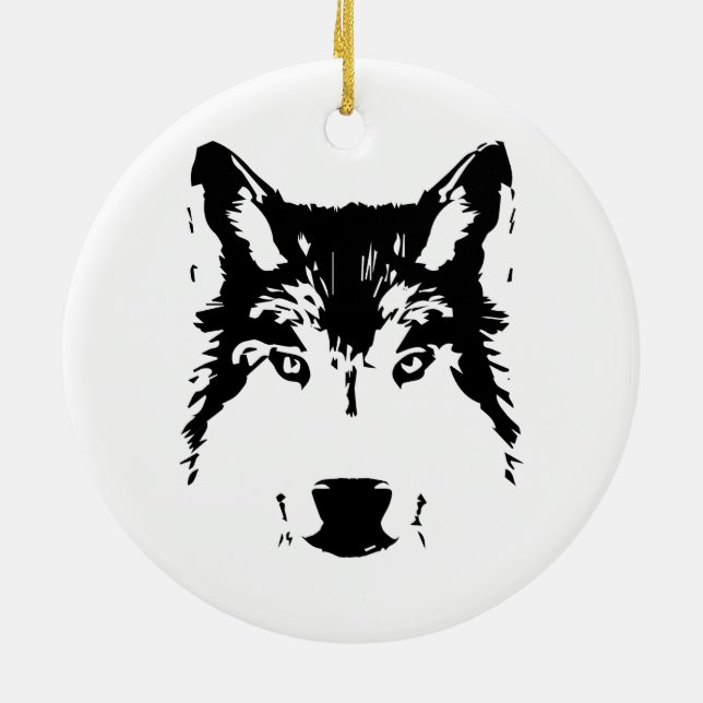 Wolf head ceramic ornament (Back)