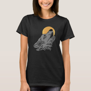 Wolf head design art predator face imprint with wi T-Shirt