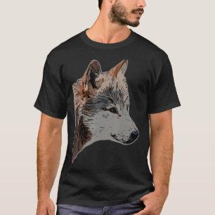 Wolf head design art predator face imprint with wi T-Shirt