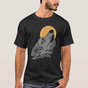 Wolf head design art predator face imprint with wi T-Shirt