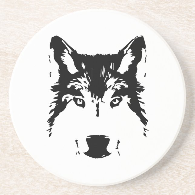 Wolf head drink coaster (Front)