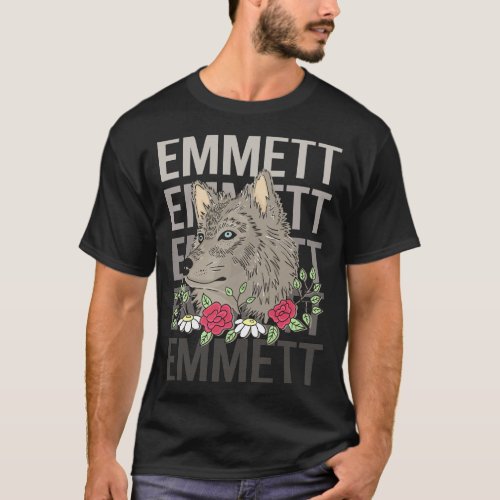 Wolf Head _ Emmett Name T_Shirt