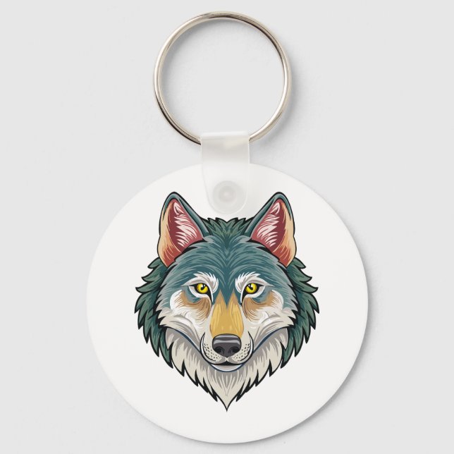 Wolf head from the front keychain (Front)