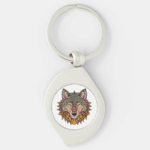 Wolf head from the front keychain