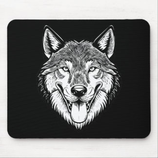 Wolf head from the front mouse pad