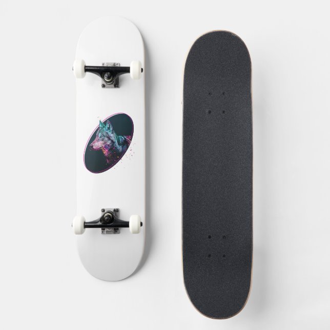 Wolf Head Galaxy Skateboard (Front)