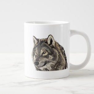 Wolf Head Giant Coffee Mug