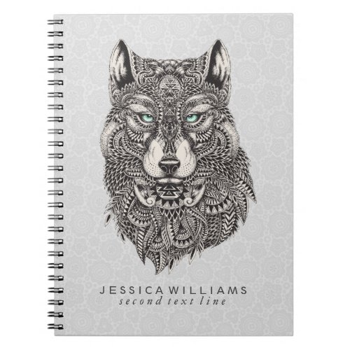 Wolf Head Intricate Illustration Notebook