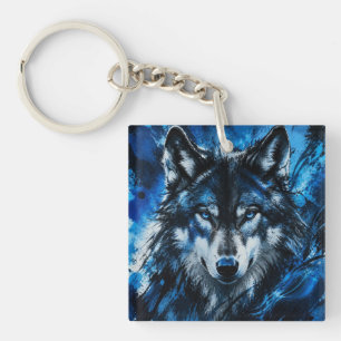Wolf head keychain