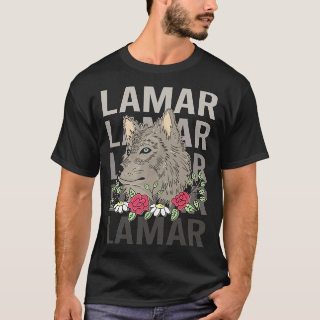 Wolf Head - Lamar Name T-Shirt (Front)