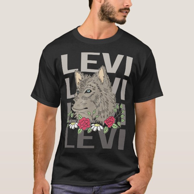 Wolf Head - Levi Name T-Shirt (Front)