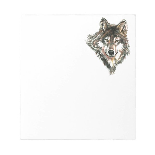 Wolf Head logo Watercolor art Notepad (Front)