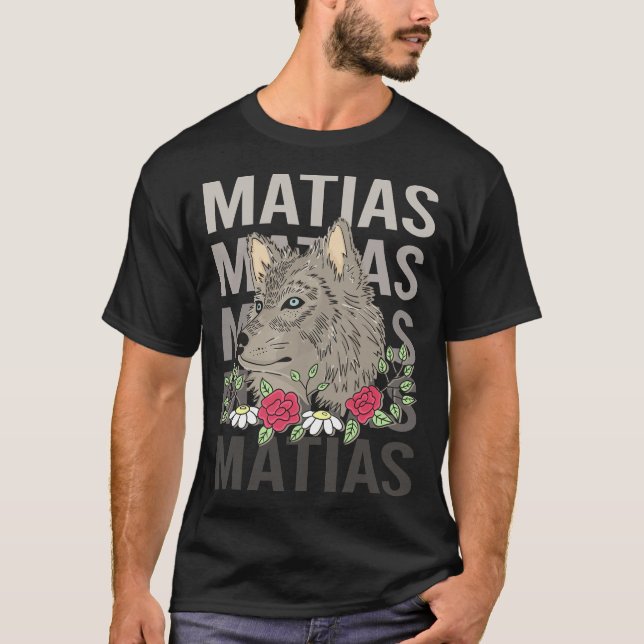 Wolf Head - Matias Name T-Shirt (Front)