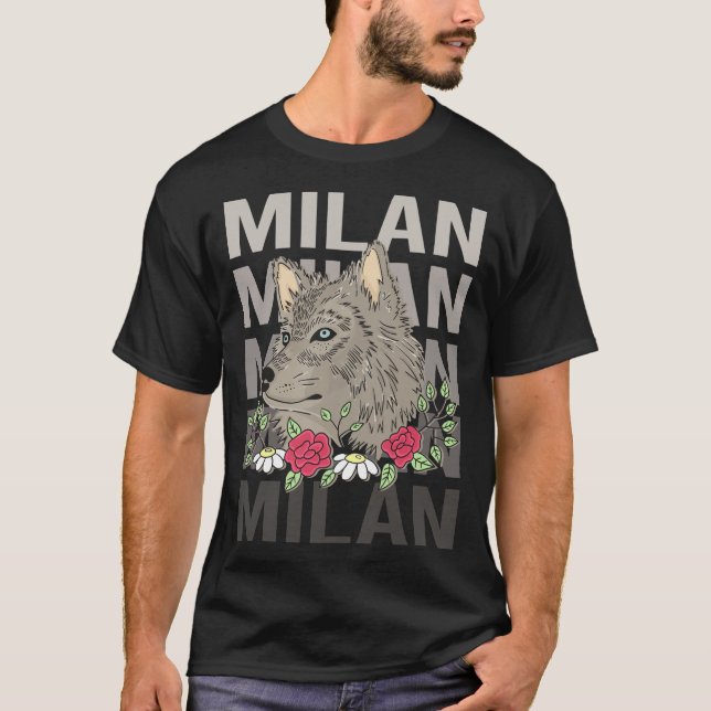 Wolf Head - Milan Name T-Shirt (Front)
