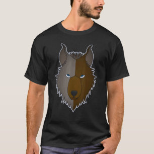 Wolf Head Motif Predator Face Imprint With Wolf He T-Shirt