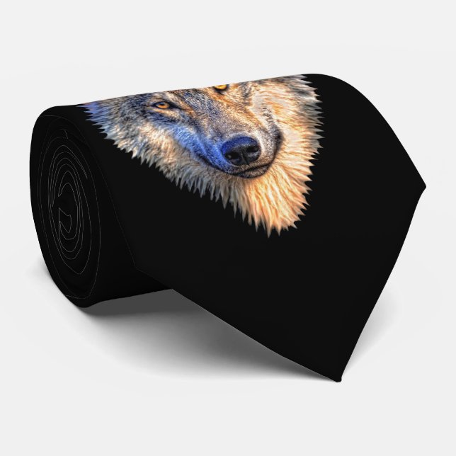Wolf Head Neck Tie (Rolled)