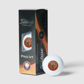 Wolf Head on Red Golf Balls