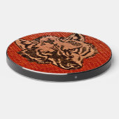 Wolf Head on Red Wireless Charger (Front 2)