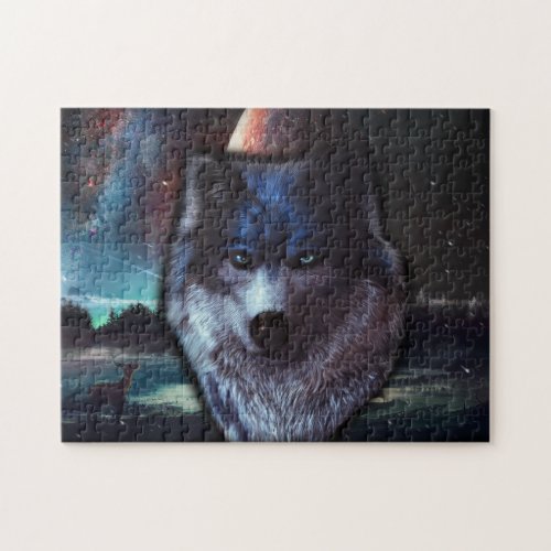 Wolf head painting jigsaw puzzle