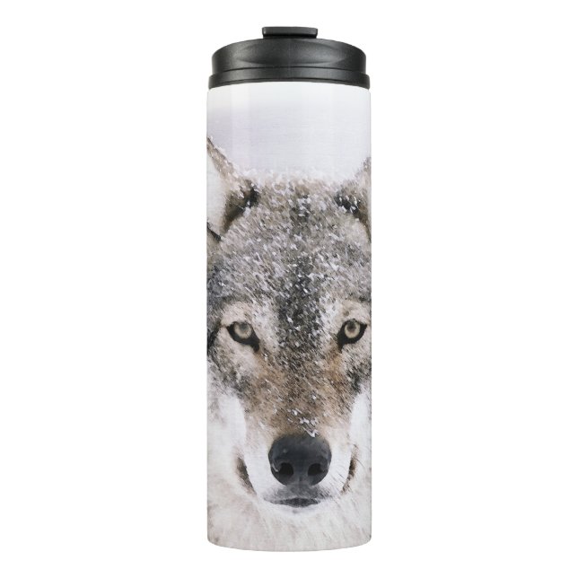 Wolf Head Personalized Thermal Tumbler (Front)