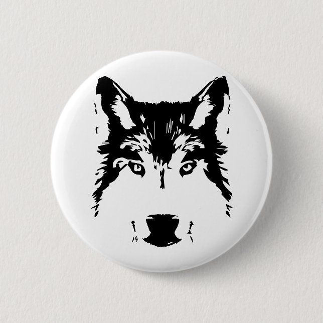 Wolf head pinback button (Front)