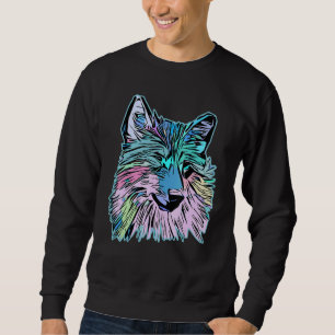 Wolf head predator face imprint with wild animal sweatshirt