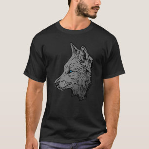 Wolf head predator face imprint with wild animal   T-Shirt