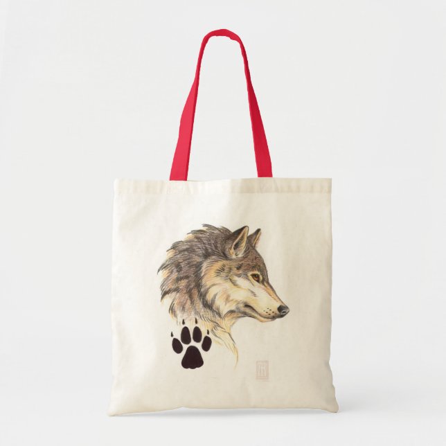 Wolf Head Profile Tote Bag (Front)