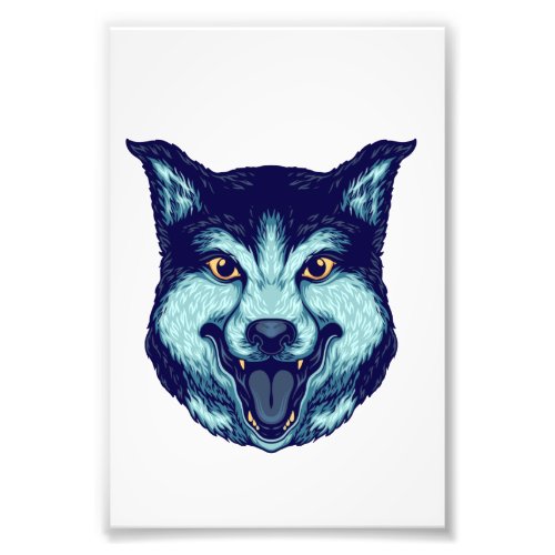Wolf Head Smile For Lover Wolves Wildlife Photo Print