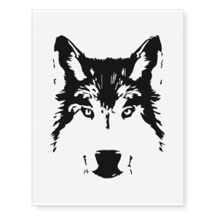 Wolf head temporary tattoos
