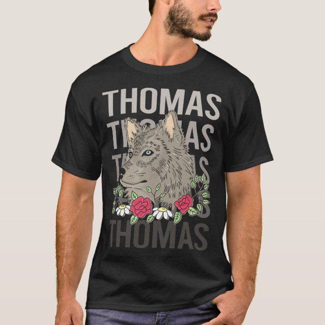 Wolf Head - Thomas Name T-Shirt (Front)