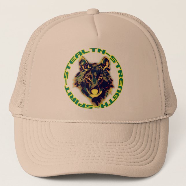 wolf head trucker hat (Front)