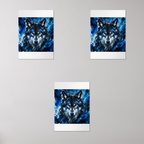 Wolf head wall art sets