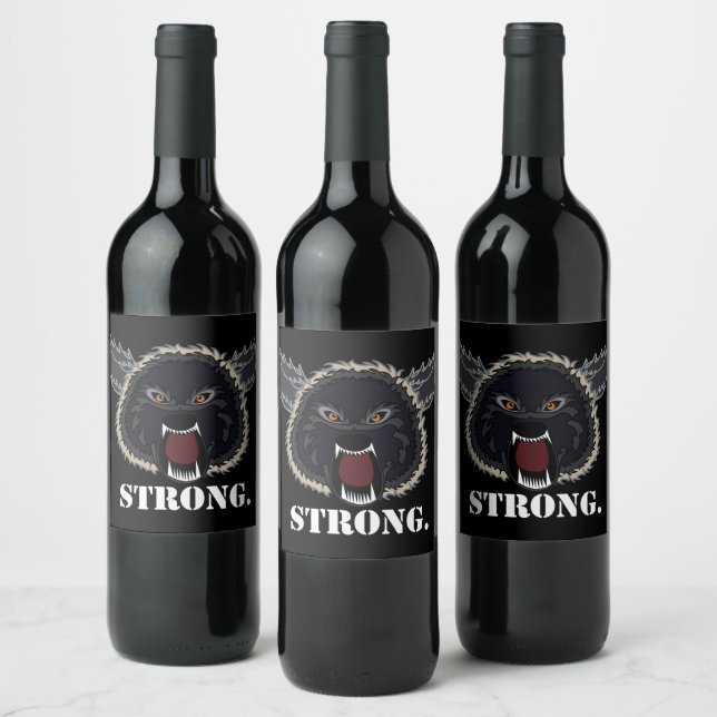 Wolf Head  Wine Label (Bottles)