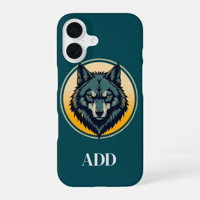 Wolf Head with a Circular Background Iphone Case (Back)