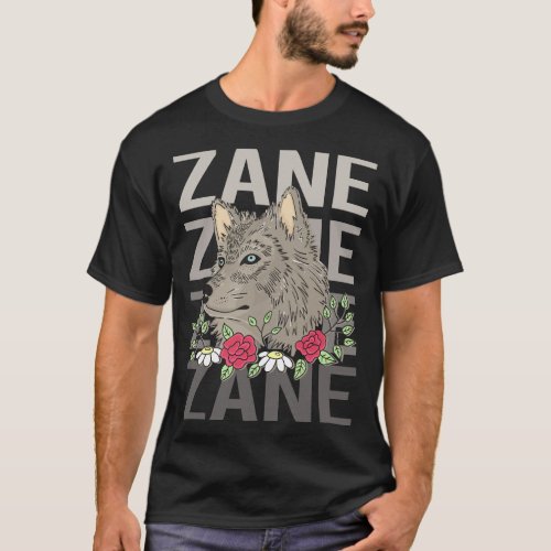Wolf Head _ Zane Name T_Shirt