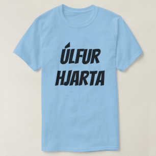 wolf heart in Icelandic (úlfur hjarta) blue T-Shirt