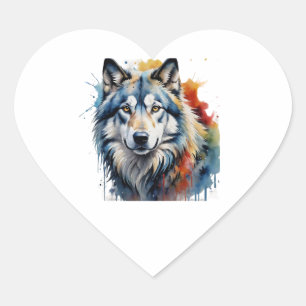 wolf heart sticker