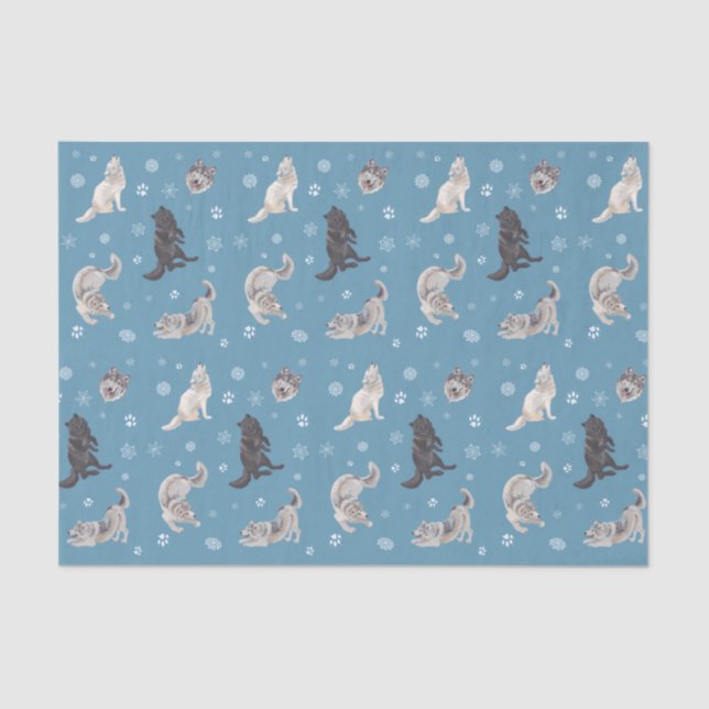 Wolf Holiday Tissue Paper (Front)