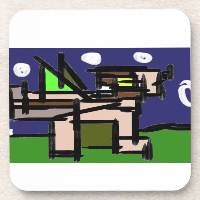 Wolf  howl night  beverage coaster (Front)