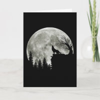 Wolf Howl On Mountain Halloween Moon