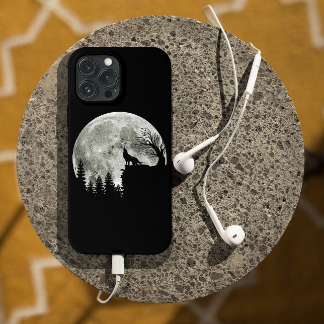Wolf Howl On Mountain Halloween Moon Case-Mate iPhone Case (Creator Uploaded)