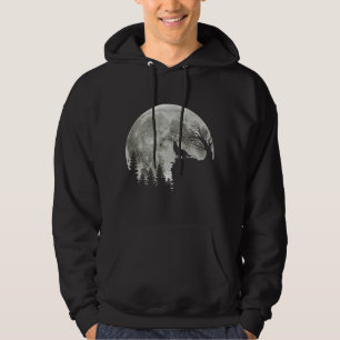 Wolf Howl On Mountain Halloween Moon Hoodie