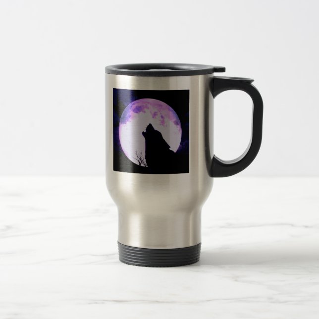 Wolf Howl Stainless Travel Mug (Right)