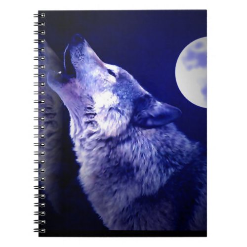 Wolf Howling at Blue Moon Notebook