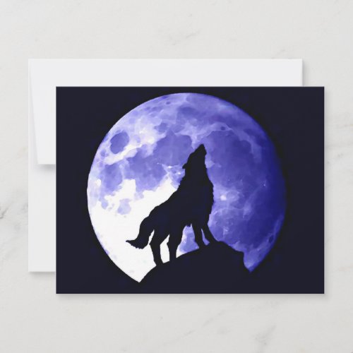 Wolf Howling at Moon Invites