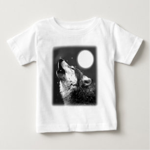 Wolf Howling at Moon Baby T-Shirt