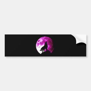 Wolf Howling at Moon Bumper Sticker
